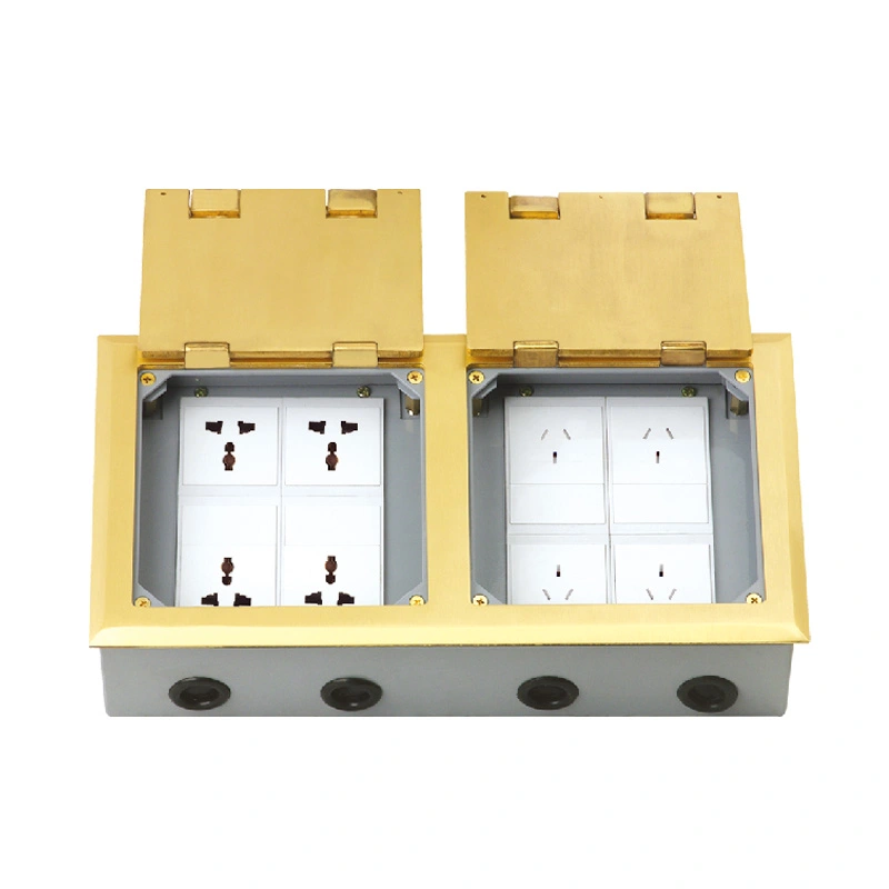 Duplex Door Open Cover Floor Socket 20 Module Capacity